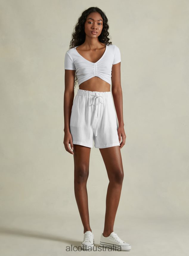 Linen Blend Shorts Women 2TH44223 BG3 BEIGE LIGHT Alcott Clothing