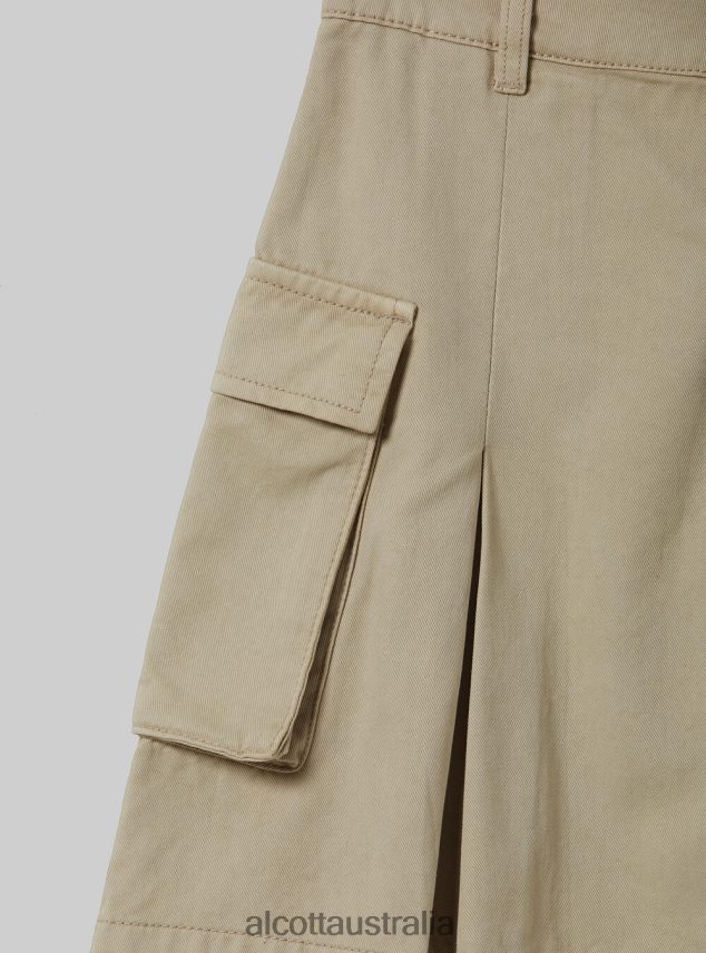 Pleated Cargo Skirt Women 2TH442349 BR3 BROWN LIGHT Alcott Clothing