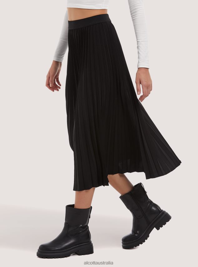 Pleated Midi Skirt Women 2TH442205 BK1 BLACK Alcott Clothing