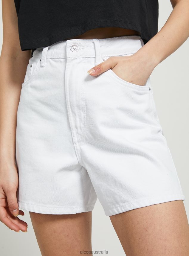 Short Mom High Waist Women 2TH442503 D099 WHITE Alcott Clothing