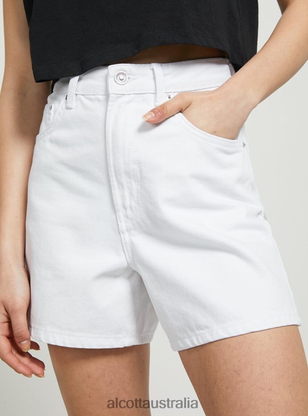 Short Mom High Waist Women 2TH442503 D099 WHITE Alcott Clothing
