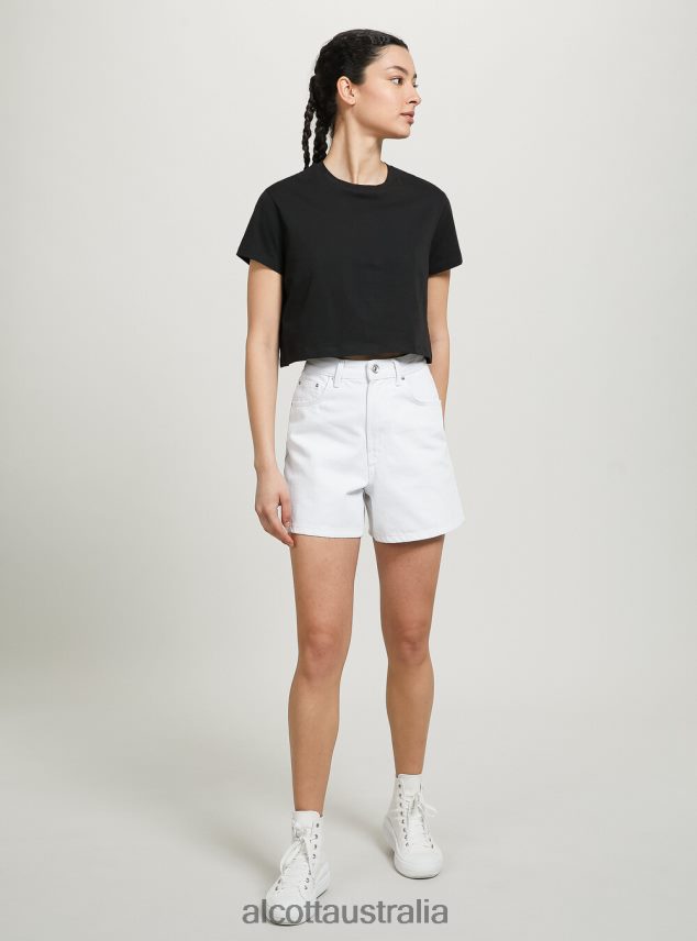 Short Mom High Waist Women 2TH442503 D099 WHITE Alcott Clothing