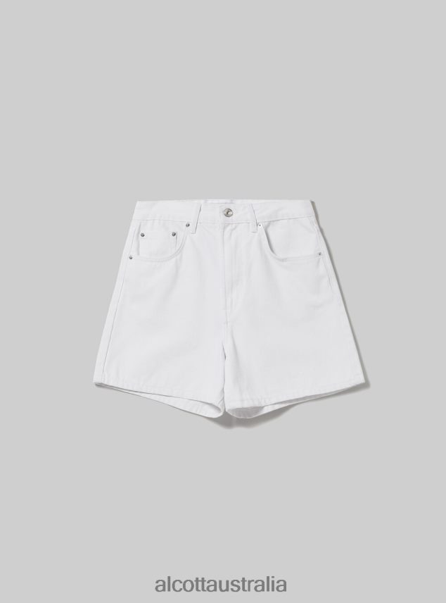 Short Mom High Waist Women 2TH442503 D099 WHITE Alcott Clothing