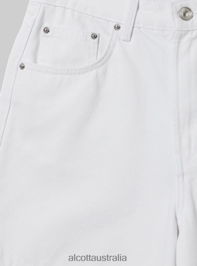 Short Mom High Waist Women 2TH442503 D099 WHITE Alcott Clothing