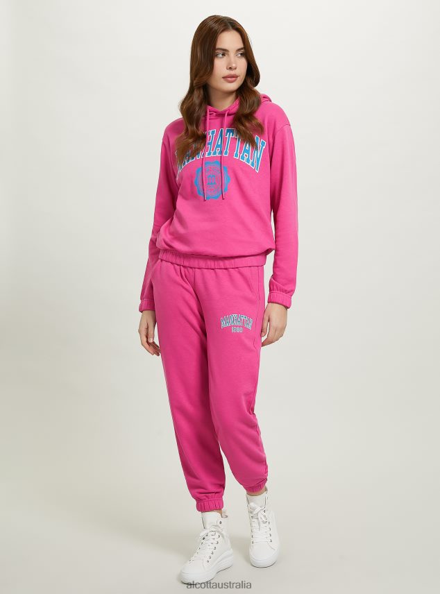 College Cropped Sweatshirt With Elastic Band Women 2TH44259 MGY3 GREY MEL LIGHT Alcott Clothing