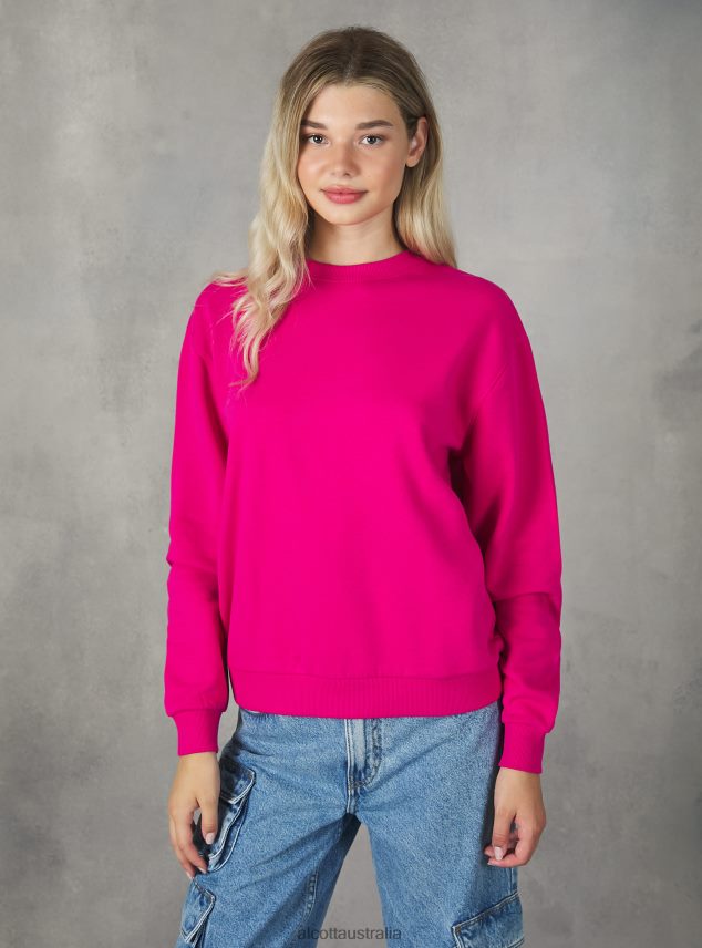 Cotton Crew-Neck Sweatshirt Women 2TH442139 BK1 BLACK Alcott Clothing