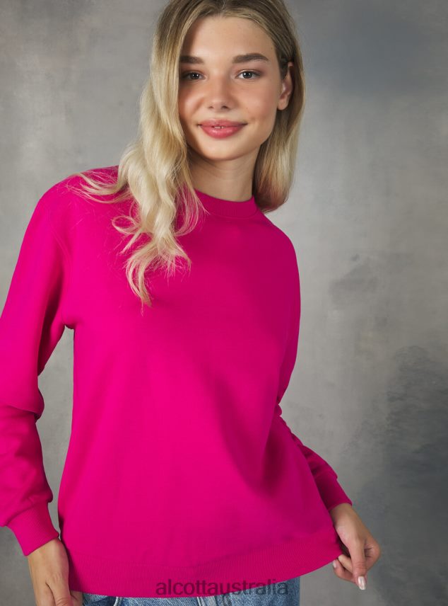 Cotton Crew-Neck Sweatshirt Women 2TH442139 BK1 BLACK Alcott Clothing