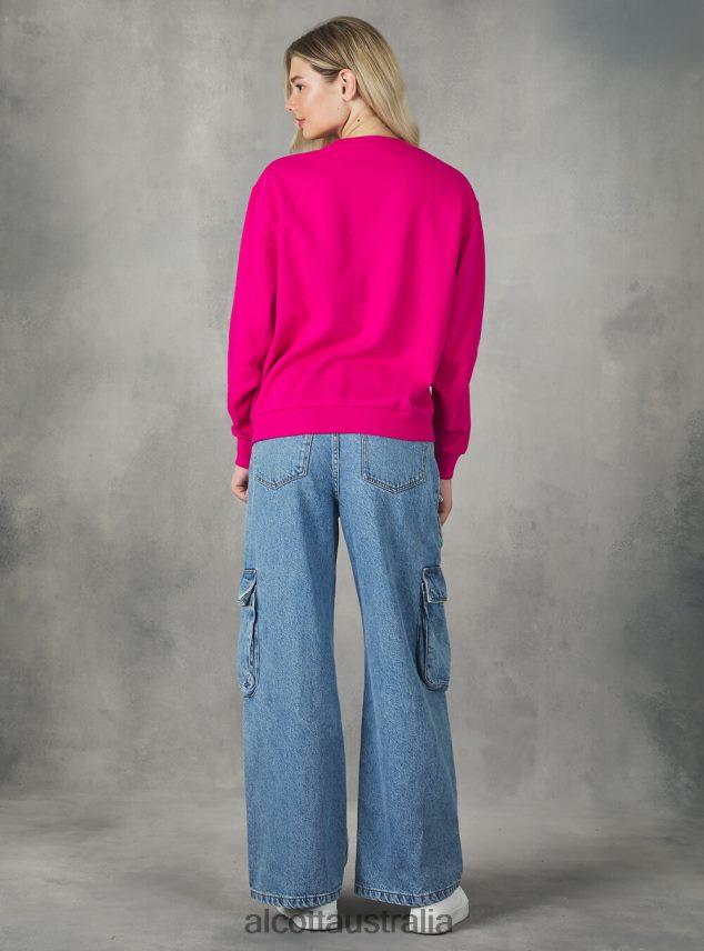 Cotton Crew-Neck Sweatshirt Women 2TH442139 BK1 BLACK Alcott Clothing