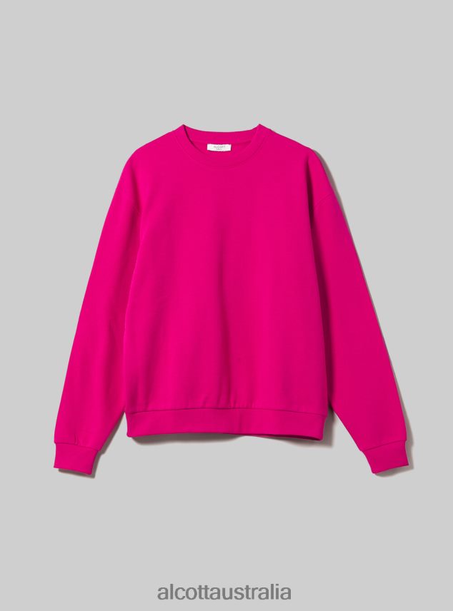 Cotton Crew-Neck Sweatshirt Women 2TH442139 BK1 BLACK Alcott Clothing