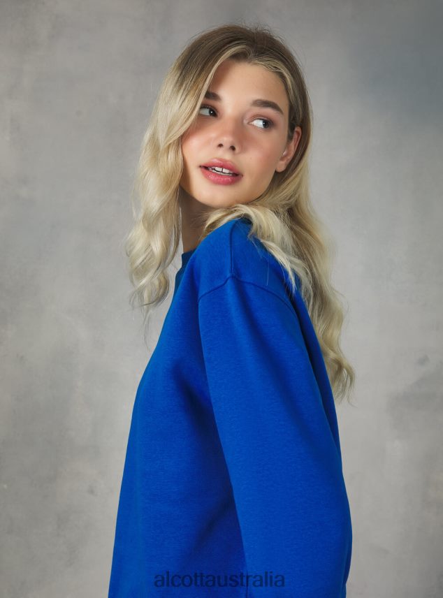 Cotton Crew-Neck Sweatshirt Women 2TH442433 BK1 BLACK Alcott Clothing