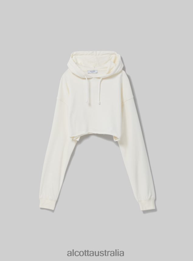 Cropped Hooded Sweatshirt Women 2TH442208 BK1 BLACK Alcott Clothing