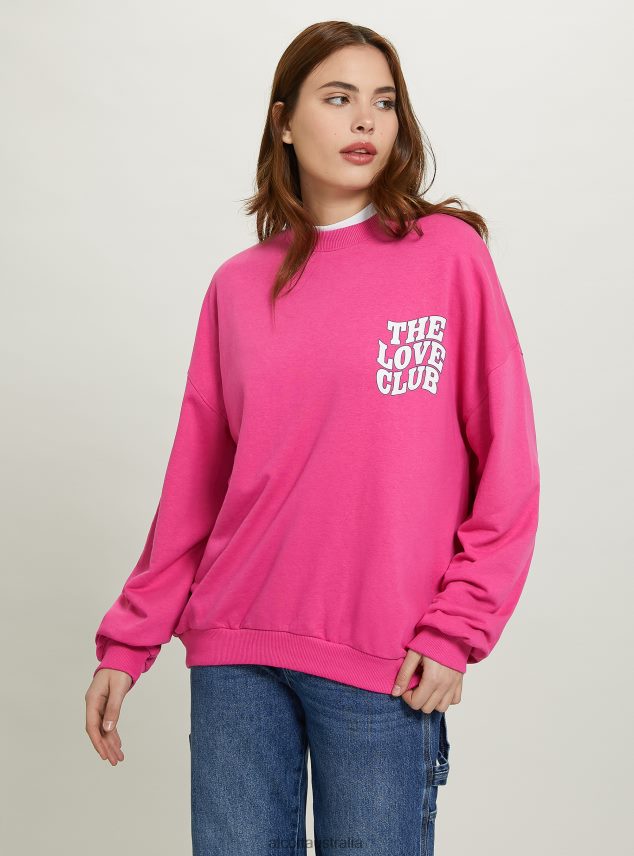 Oversize Sweatshirt With Print Women 2TH442104 FX2 FUXIA MEDIUM Alcott Clothing