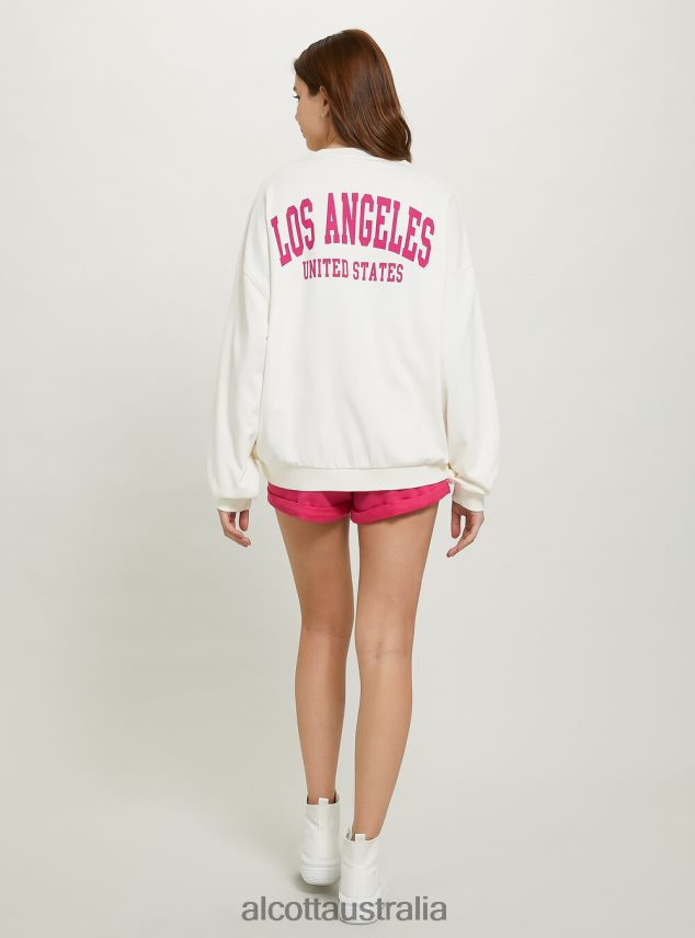 Oversize Sweatshirt With Print Women 2TH442174 FX2 FUXIA MEDIUM Alcott Clothing