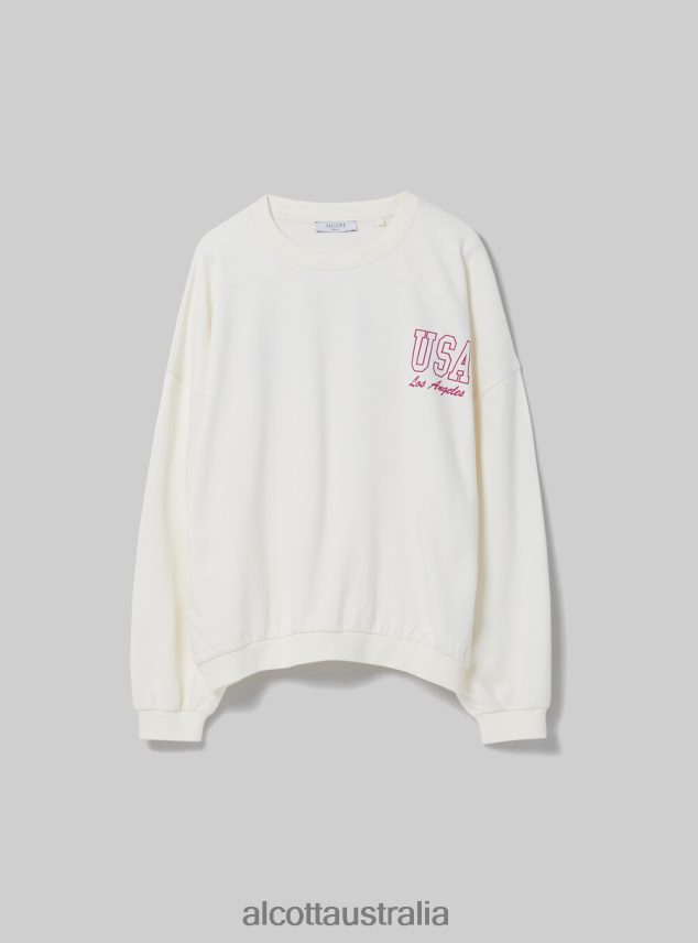 Oversize Sweatshirt With Print Women 2TH442174 FX2 FUXIA MEDIUM Alcott Clothing