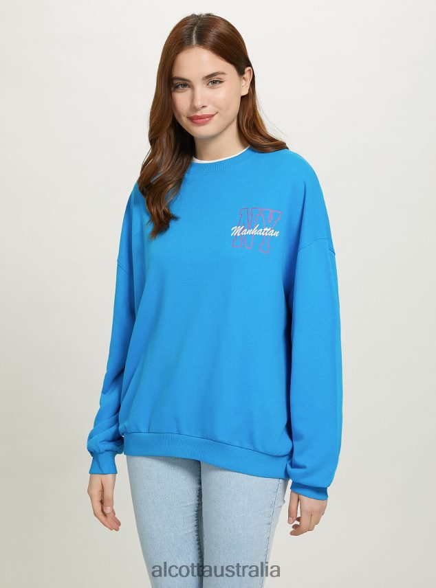 Oversize Sweatshirt With Print Women 2TH442379 FX2 FUXIA MEDIUM Alcott Clothing