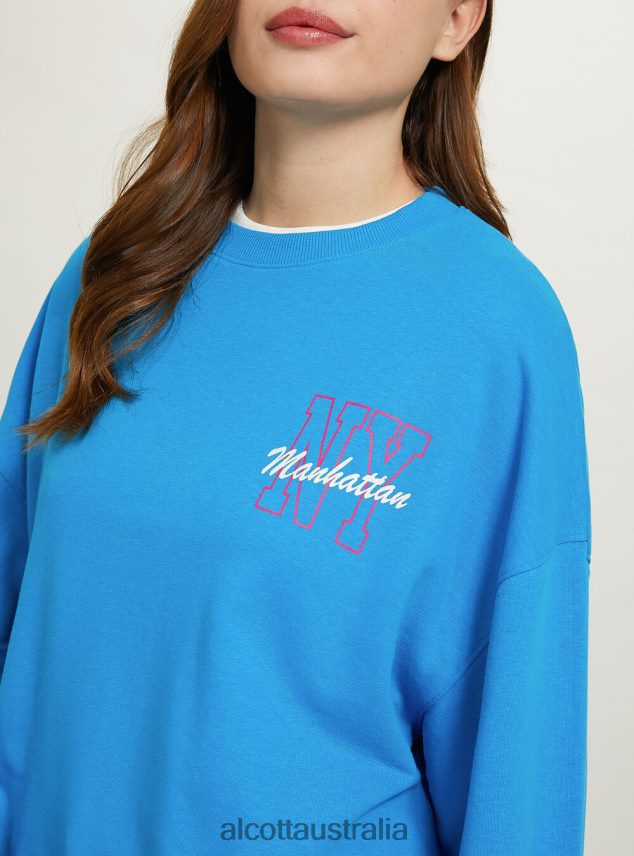 Oversize Sweatshirt With Print Women 2TH442379 FX2 FUXIA MEDIUM Alcott Clothing