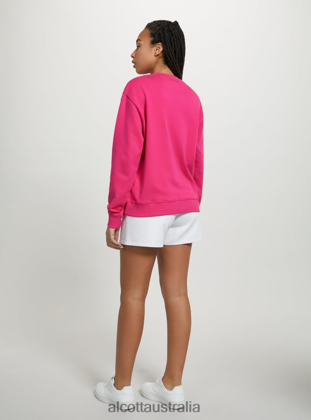 Plain Cotton Crew-Neck Sweatshirt Women 2TH44253 WH2 WHITE Alcott Clothing