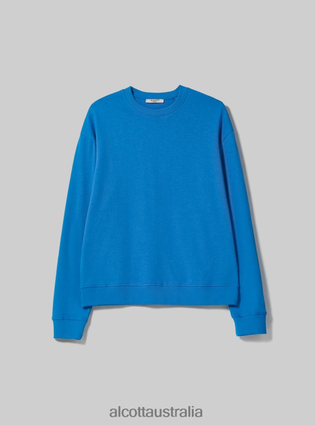 Plain Cotton Crew-Neck Sweatshirt Women 2TH44276 WH2 WHITE Alcott Clothing