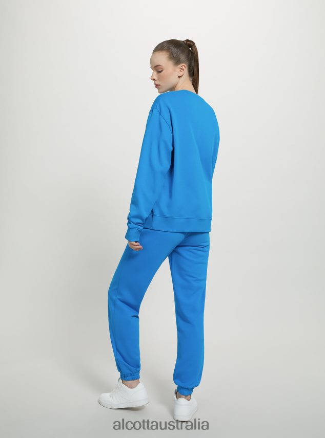 Plain Cotton Crew-Neck Sweatshirt Women 2TH44276 WH2 WHITE Alcott Clothing