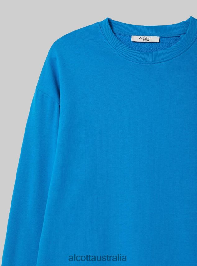 Plain Cotton Crew-Neck Sweatshirt Women 2TH44276 WH2 WHITE Alcott Clothing