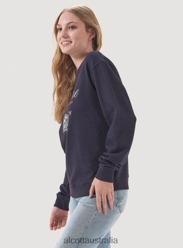 Round-Neck Sweatshirt With Embroidery Women 2TH442238 C0020 OFF WHITE Alcott Clothing