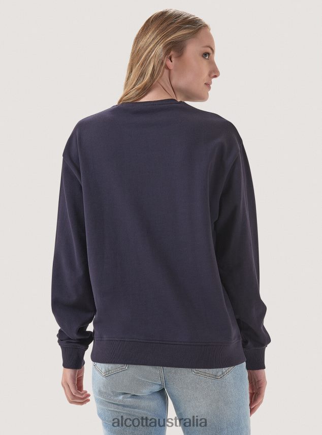 Round-Neck Sweatshirt With Embroidery Women 2TH442238 C0020 OFF WHITE Alcott Clothing