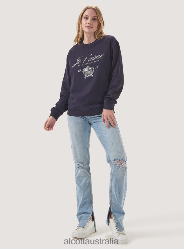 Round-Neck Sweatshirt With Embroidery Women 2TH442238 C0020 OFF WHITE Alcott Clothing