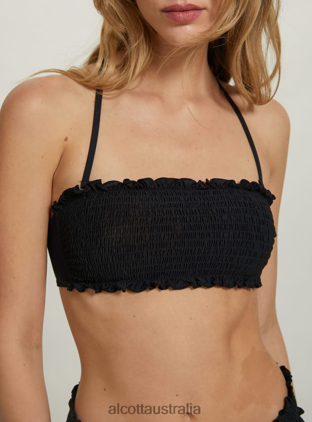 Textured Bandeau Bikini Top Women 2TH442262 BK1 BLACK Alcott Clothing