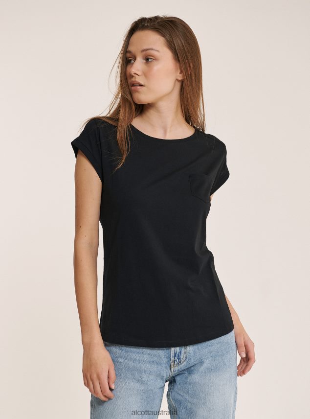 Basic Cotton T-Shirt With Breast Pocket Women 2TH442489 WHITE Alcott Clothing