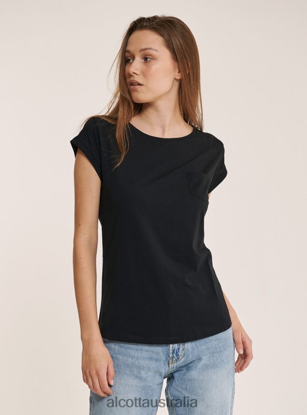 Basic Cotton T-Shirt With Breast Pocket Women 2TH442489 WHITE Alcott Clothing