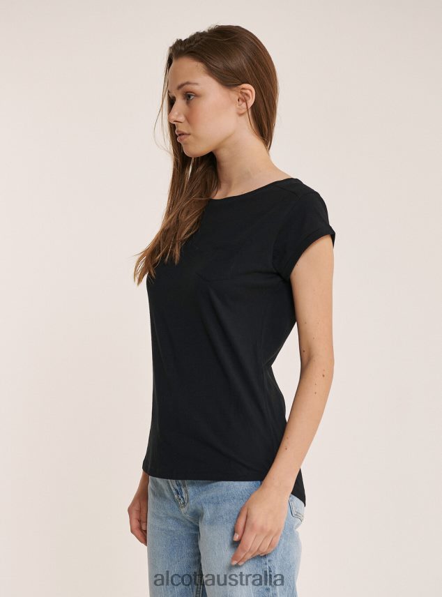 Basic Cotton T-Shirt With Breast Pocket Women 2TH442489 WHITE Alcott Clothing