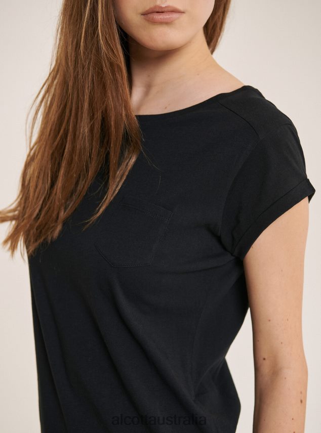 Basic Cotton T-Shirt With Breast Pocket Women 2TH442489 WHITE Alcott Clothing