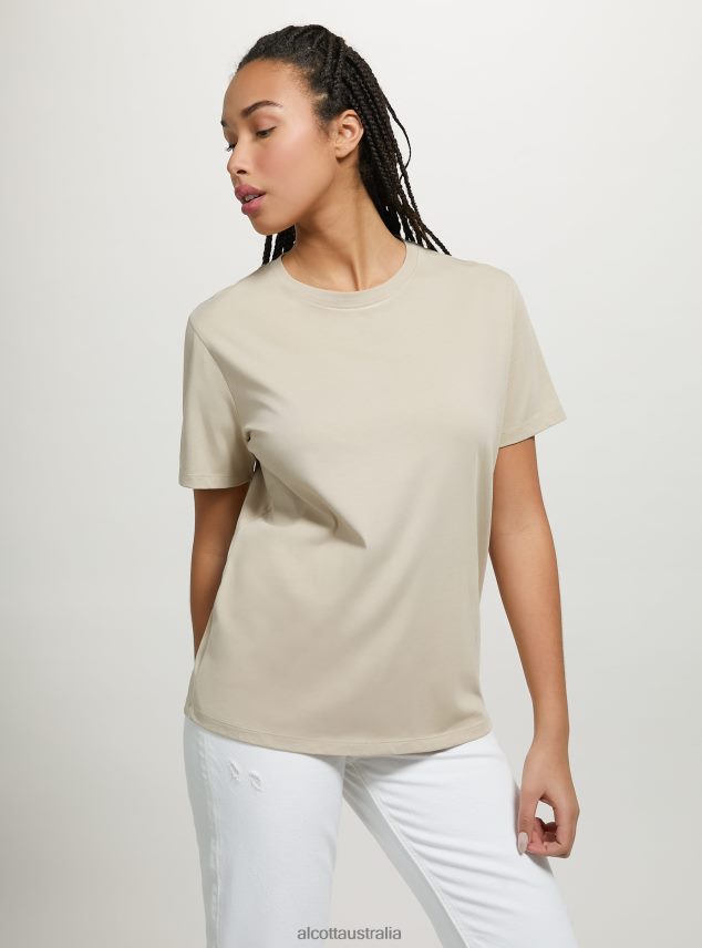 Cotton Crew-Neck T-Shirt Women 2TH442516 WH3 WHITE Alcott Clothing