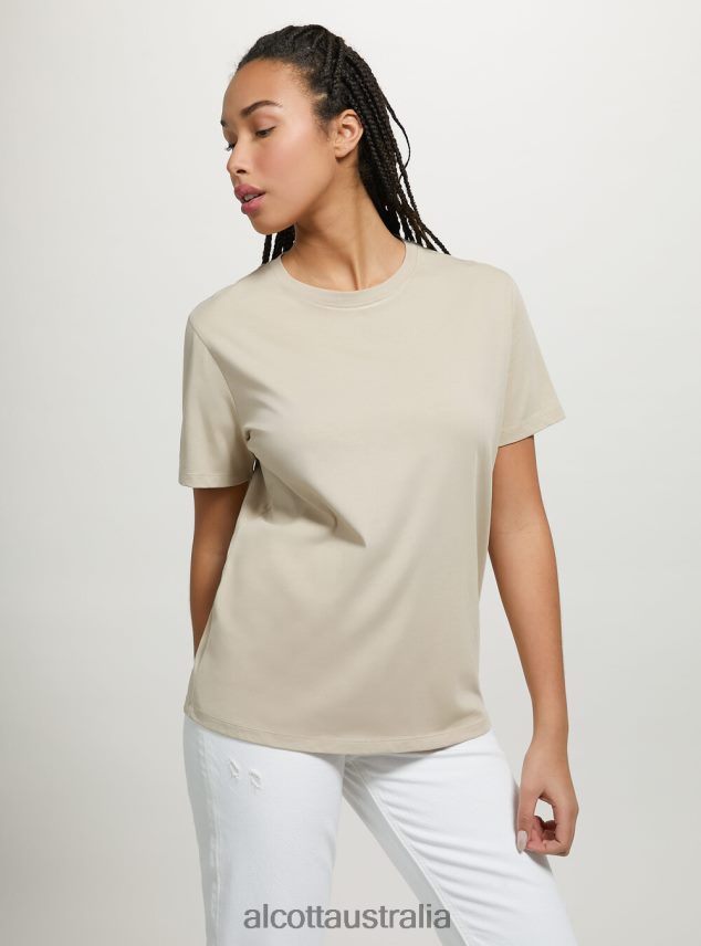 Cotton Crew-Neck T-Shirt Women 2TH442516 WH3 WHITE Alcott Clothing