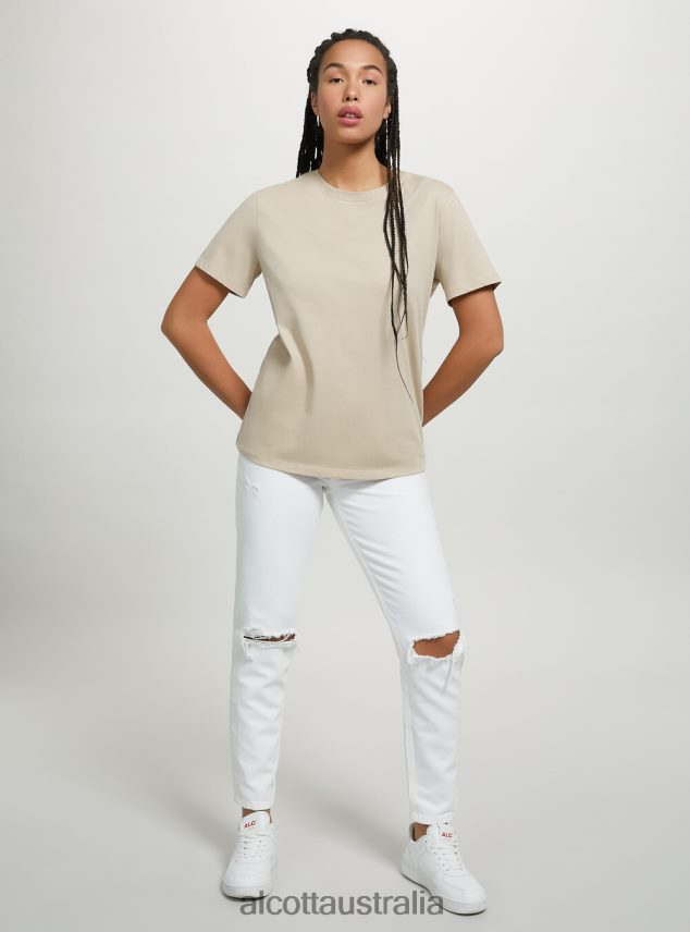 Cotton Crew-Neck T-Shirt Women 2TH442516 WH3 WHITE Alcott Clothing