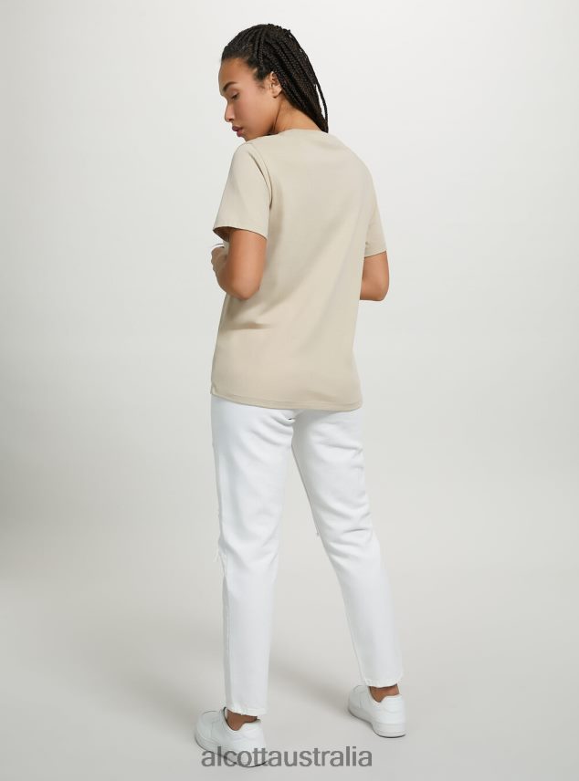 Cotton Crew-Neck T-Shirt Women 2TH442516 WH3 WHITE Alcott Clothing