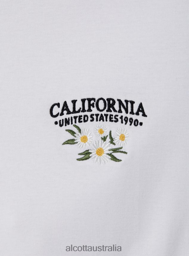 Cotton T-Shirt With Embroidery Women 2TH44279 WHITE Alcott Clothing