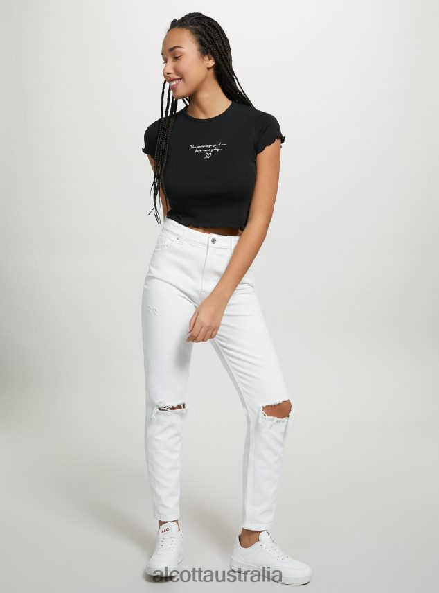 Cotton T-Shirt With Embroidery Women 2TH44281 WHITE Alcott Clothing