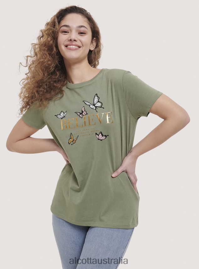 Cotton T-Shirt With Print Women 2TH442299 BLACK Alcott Clothing