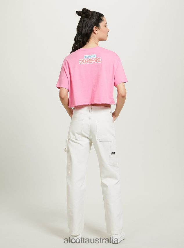 Creamy Cropped T-Shirt Women 2TH442378 PK2 PINK MEDIUM Alcott Clothing