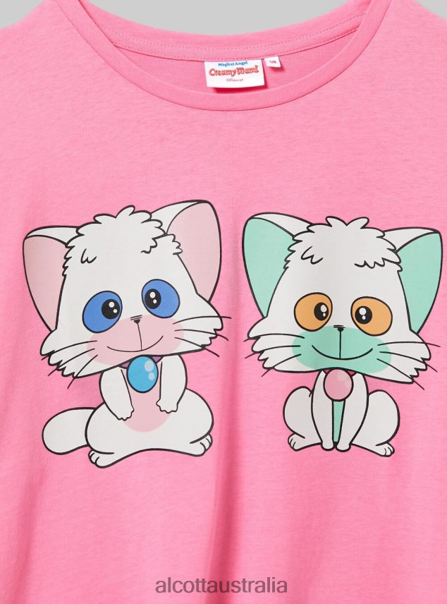 Creamy Cropped T-Shirt Women 2TH442378 PK2 PINK MEDIUM Alcott Clothing