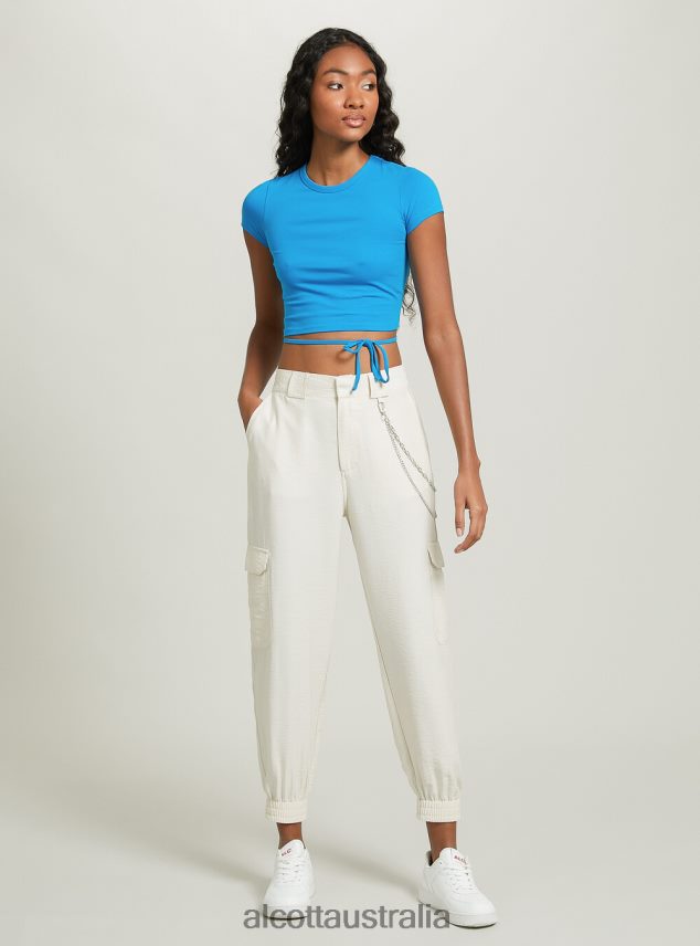 Cropped Lace Up T-Shirt Women 2TH442521 OR3 ORANGE LIGHT Alcott Clothing