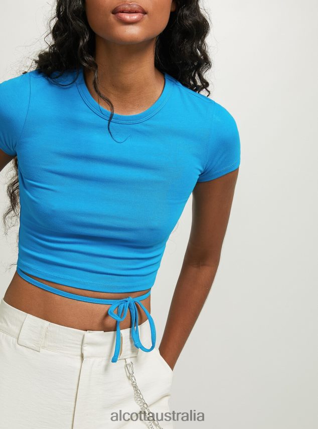 Cropped Lace Up T-Shirt Women 2TH442521 OR3 ORANGE LIGHT Alcott Clothing