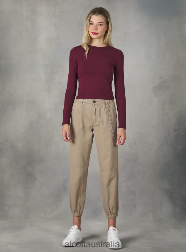 Cropped Long-Sleeved T-Shirt Women 2TH442354 BK1 BLACK Alcott Clothing