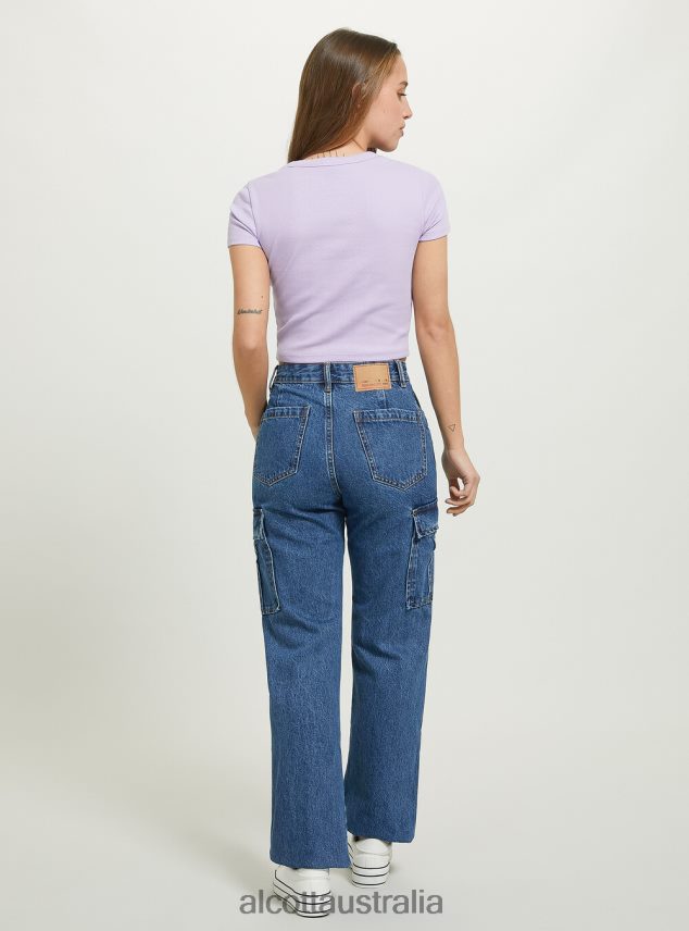 Cropped T-Shirt With College Print Women 2TH442410 WH2 WHITE Alcott Clothing