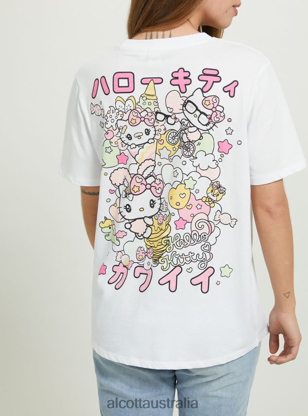 Hello Kitty T-Shirt Women 2TH442145 WH3 WHITE Alcott Clothing