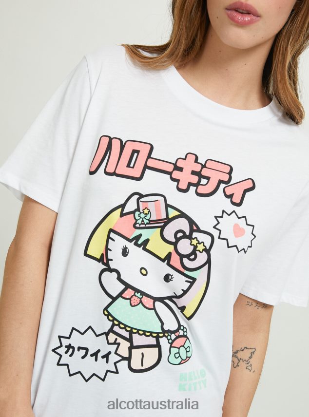 Hello Kitty T-Shirt Women 2TH442176 WH3 WHITE Alcott Clothing