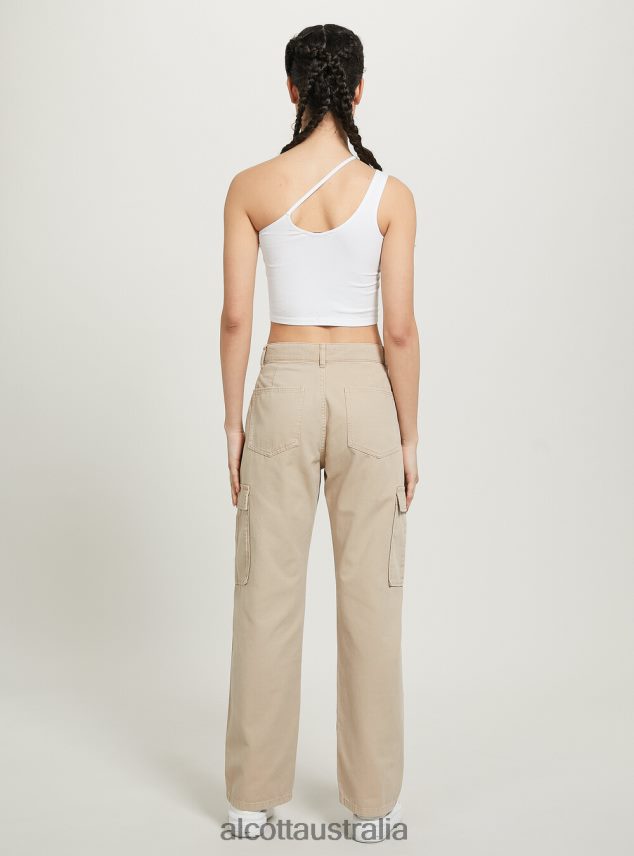 Asymmetrical Cropped Top Women 2TH442249 BK1 BLACK Alcott Clothing