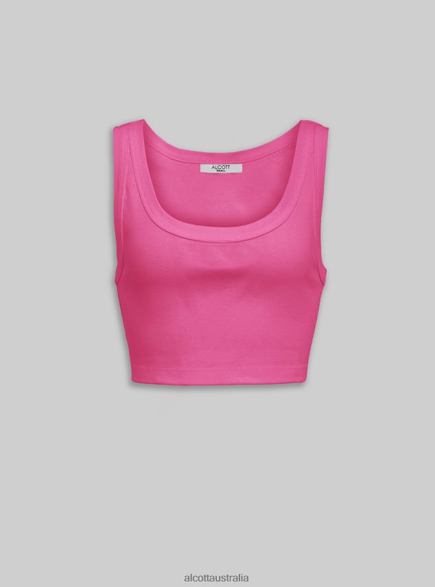 Canotta Basic Crop A Costine Women 2TH442274 BK1 BLACK Alcott Clothing