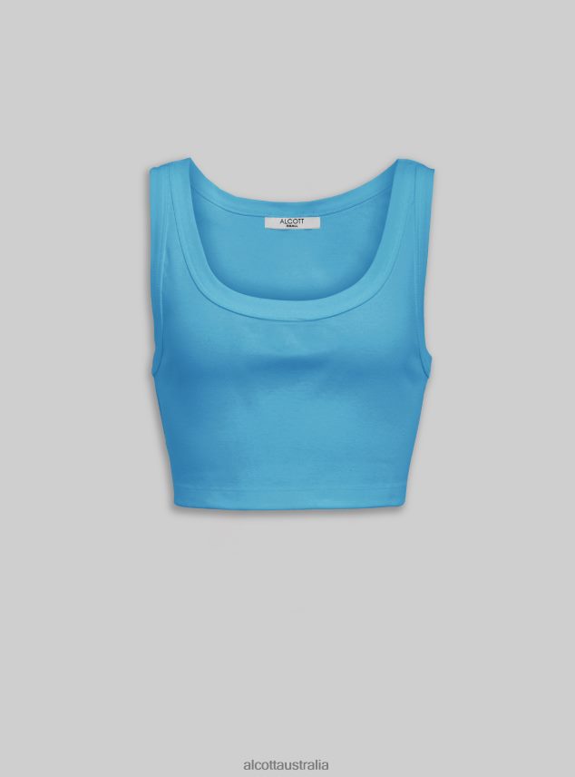 Canotta Basic Crop A Costine Women 2TH442370 BK1 BLACK Alcott Clothing